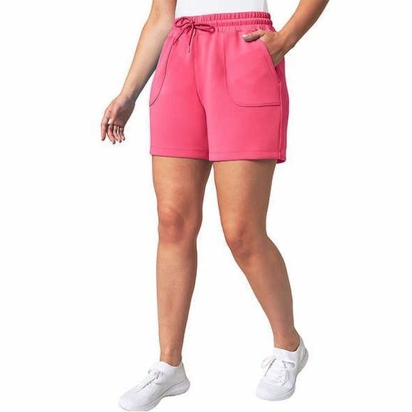 Mondetta Pants - Mondetta Ladies' Ribbed Scuba Active Short Pink (Raspberry Sorbet) Size X-Large